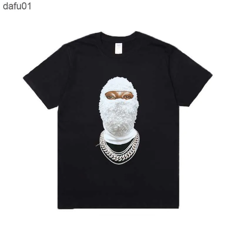 남자 티셔츠 최고의 ih nom uh nit t 셔츠 셔츠 힙합 스트리트웨어 다이아몬드 마스킹 3D T 셔츠 패션 1 1 고품질 스케이트 보드 면화 티셔츠 L230520 L230520