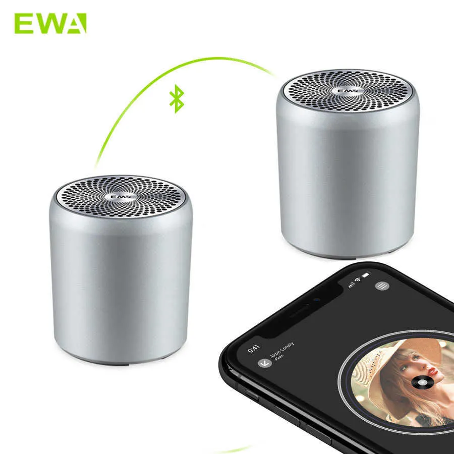 Haut-parleurs de téléphone portable EWA Portable sans fil Bluetooth 50 haut-parleur lourd basse Boom Box Subwoofer Mini véritable sans fil stéréo TWS haut-parleur TF carte 800mAh Z0522
