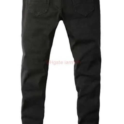 Designer Ripped Jeans: Men's Distressed Denim Pants with Elastic Feet