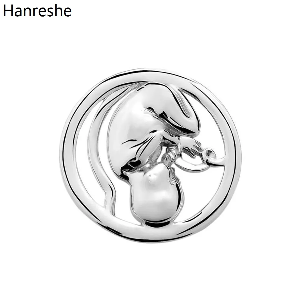 Hanreshe Obstetrics Baby Brooch Pinsメディカルシルバーメッキマタニティドクターナースラペルバッジジュエリーギフト装飾