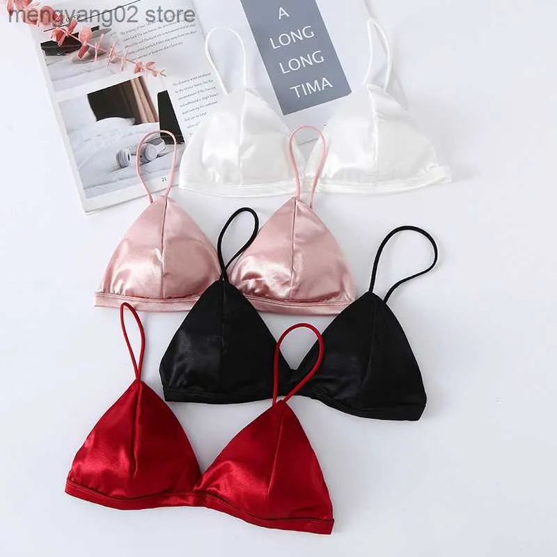 Reggiseno stile francese da donna Reggiseno Ragazza Avvolto Petto Tracolla regolabile Fibbia singola Raso Sexy Tube Top Intimo Lingerie T230522