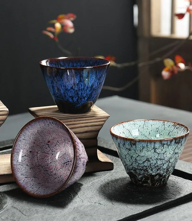 Copas pires de pires de cerâmica trocam de chá de chá anti -escaldante tigela pequena tamanho grande 120 ml porcelana criativa