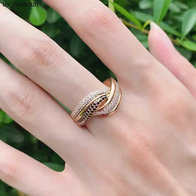 Кольца Ring Ring Luxury Waded Cring для женщин Элегантный настоящий 18K Rose Gold Оригинальный ювелирный подарок Anillos de para mujer oro 18 K