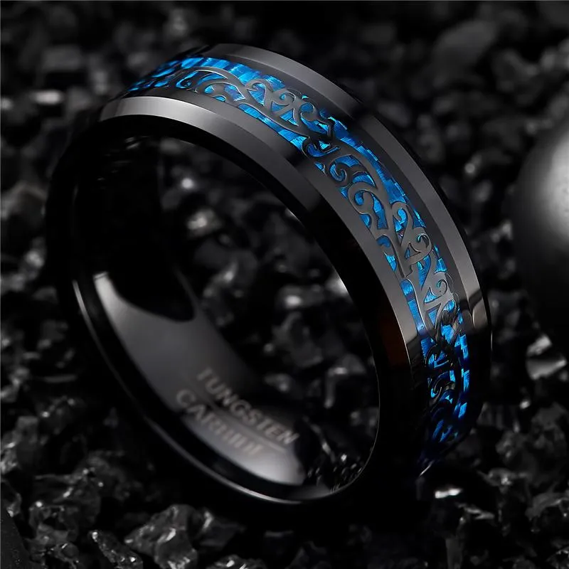Rings NUNCAD 8mm Wedding Bands Engagement Ring Plating Black Tungsten  Carbide Ring Inlaid Vine Pattern Blue Carbon Fiber Mens Jewelry From 11,42  €