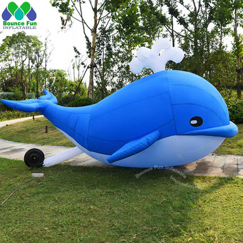 Aangepaste kleur en grootte opblaasbare dolfijn met blower dierenmascotmodel voor het decoratie van het stadspodium