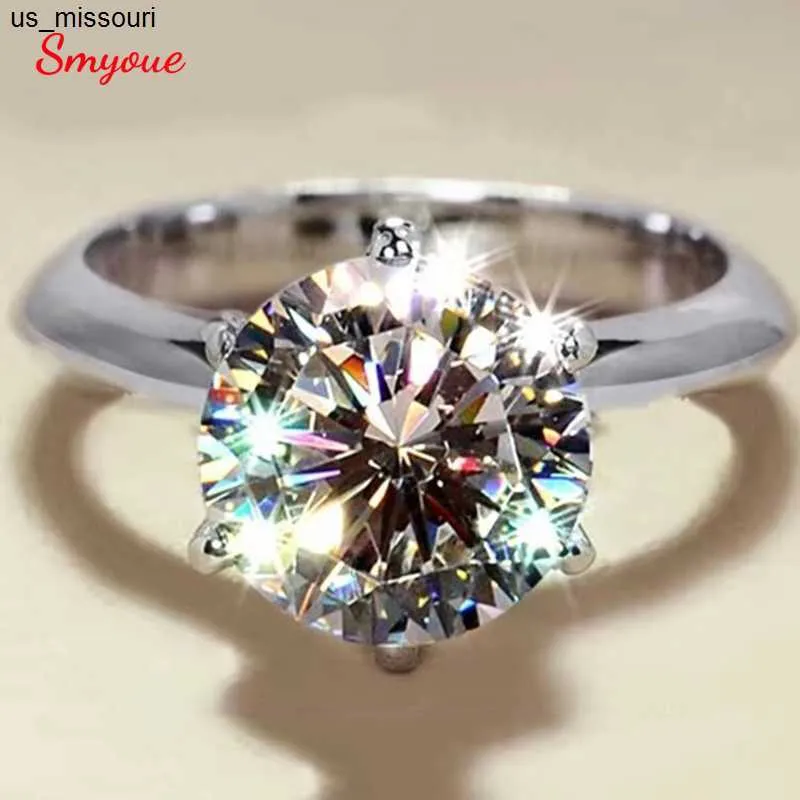 Pierścienie zespołowe Smyoue GRA certyfikowane 15CT MOISSANITE Ring VVS1 Lab Diamond Solitaire Ring for Women zaręczyny Obietnica Weddna Bejdia J230522