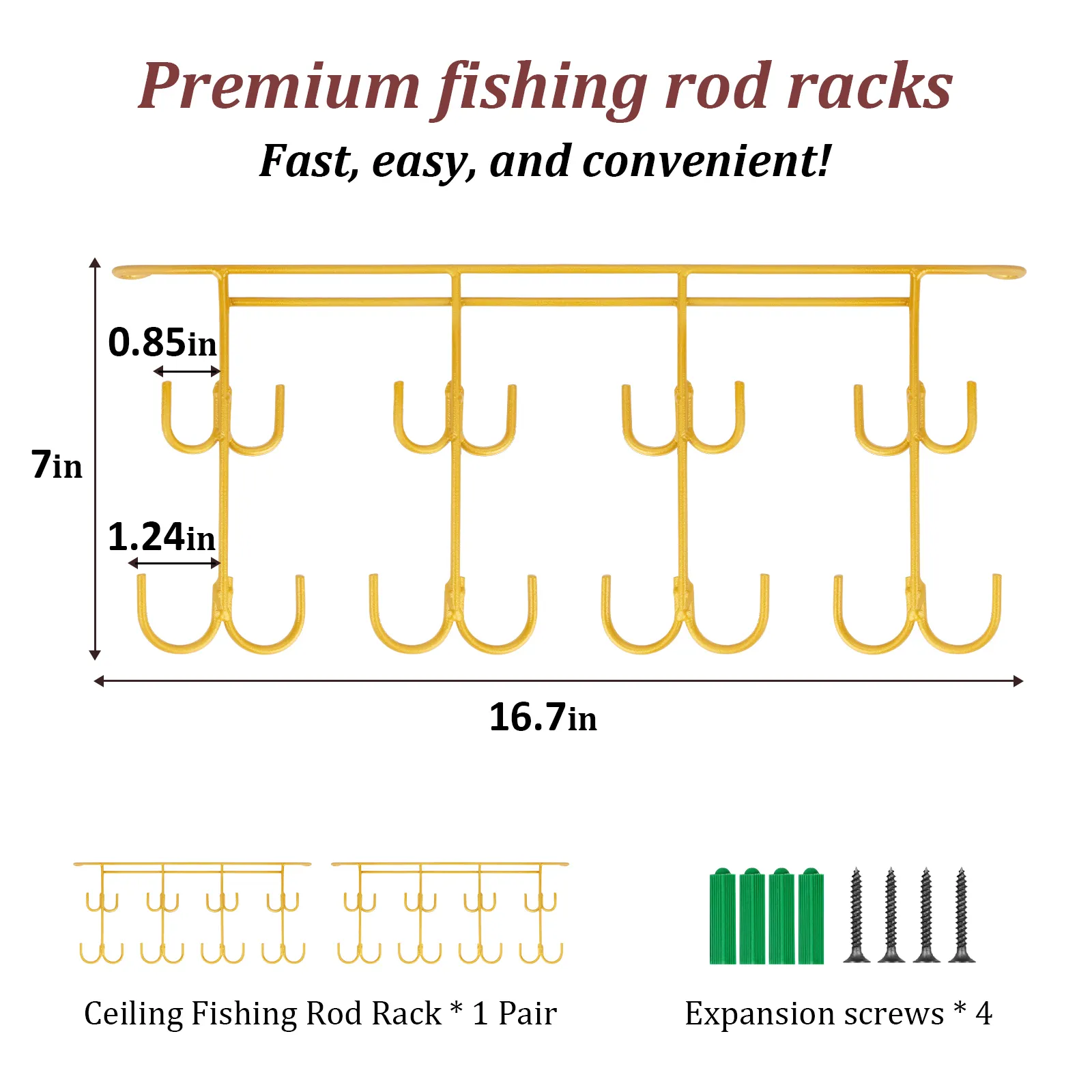 Fishing Rod Racks Holder Stand Kit 16 Hole Horizontal Rold Rack