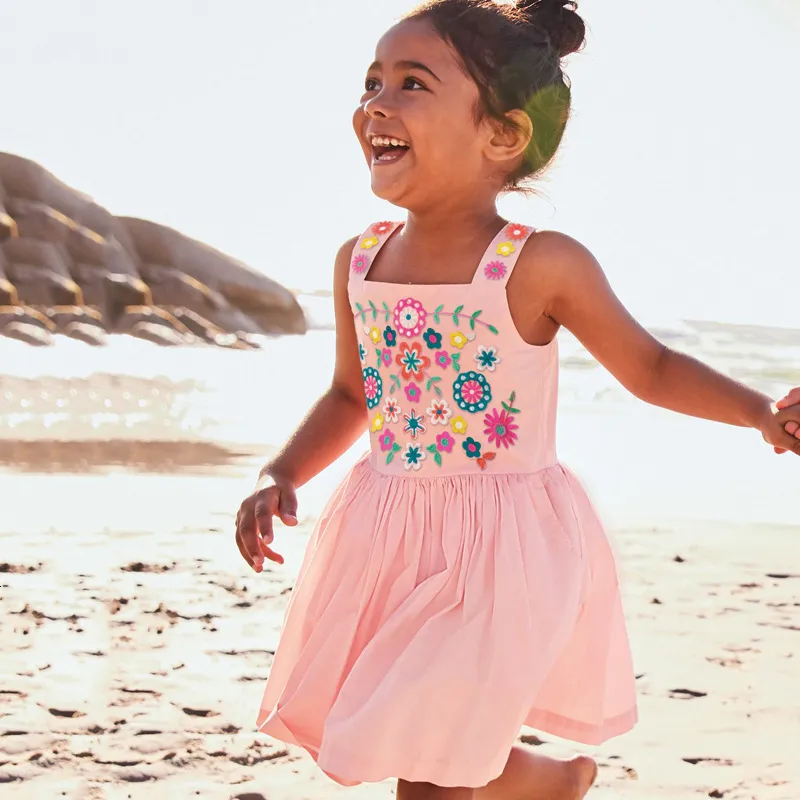 Meninas vestidos pequenos maven meninas roupas casuais algodão adorável vestido de verão para crianças crianças de 2 a 7 anos 230520