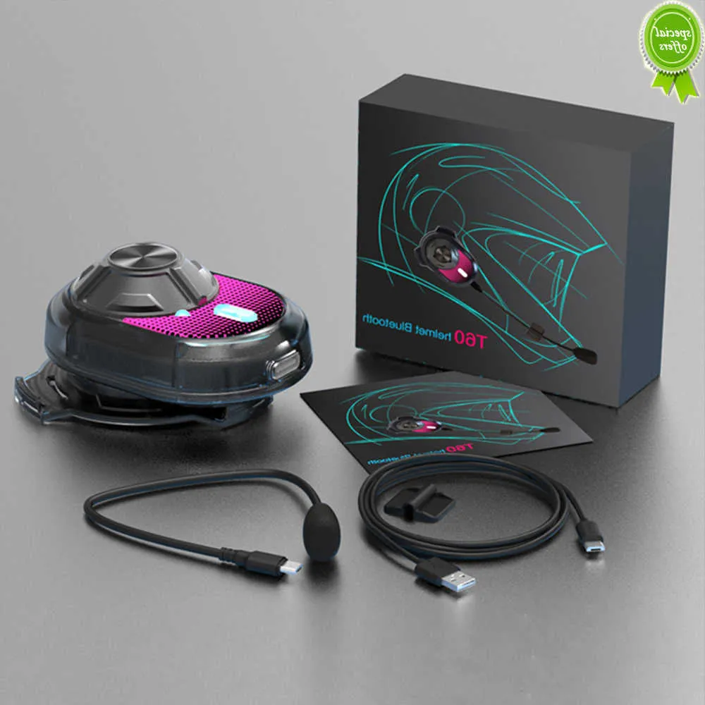 Bil ny T60 motorcykelhjälm headset benledning bluetooth trådlös stereo hands gratis samtal vattentät hjälm hörlurar för moto