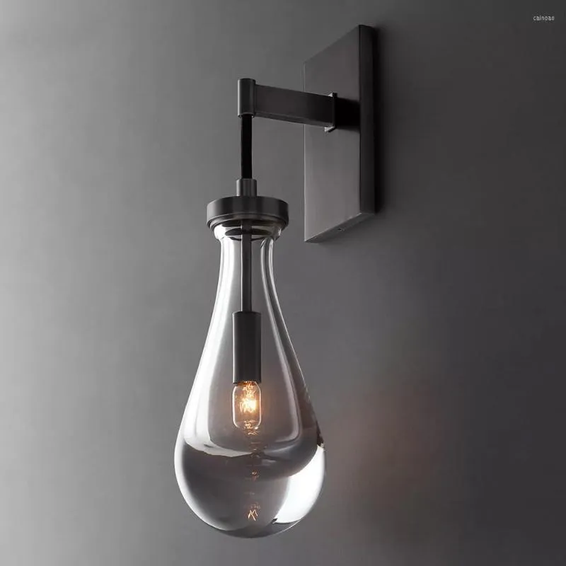 Wall Lamp Retro Style Deluxe Water Drop Indoor Lighting LED Modern Black Rope Home Decoration Living Room Bedroom
