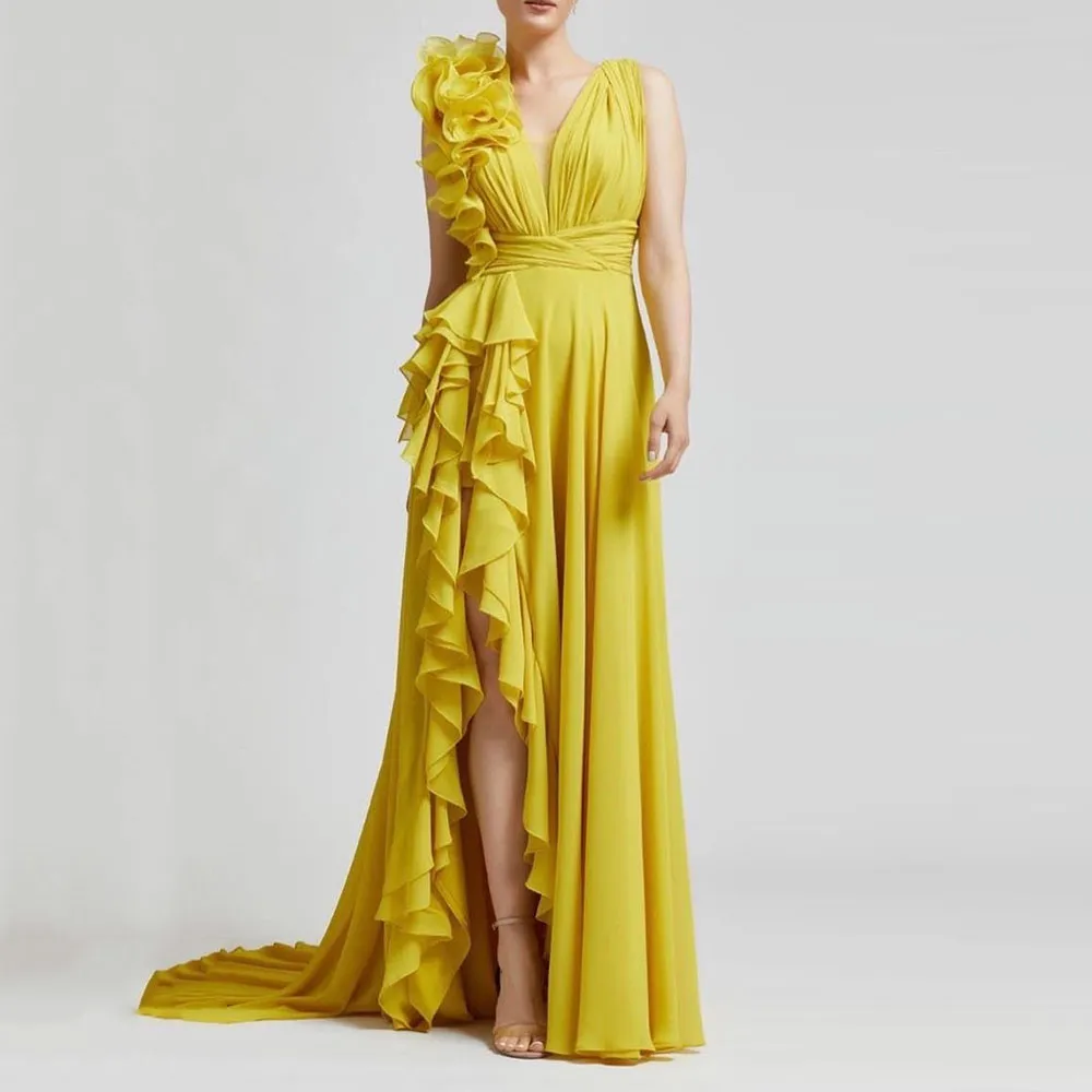 white christmas dresses CD25-A1341 STRAPLESS CHIFFON RUFFLE A-LINE DRESS – THE DRESS SHOP main image 0