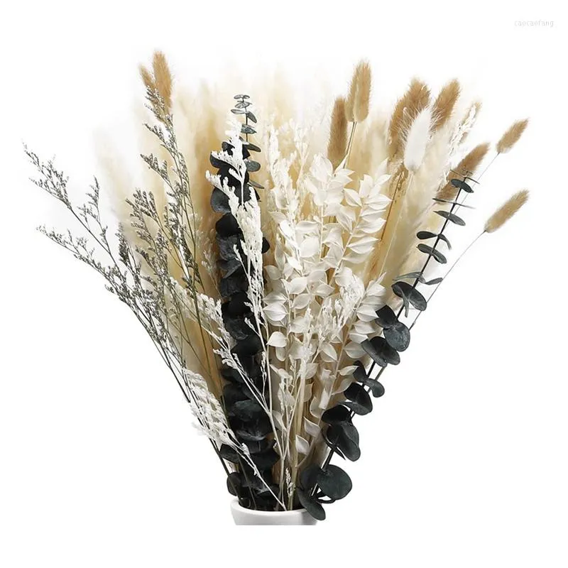 Flores decorativas 45pcs seco pampos Grass boho decoração para o escritório de banheiro em casa