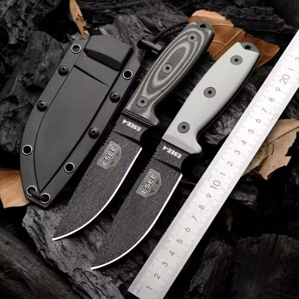 ESEE TACTICAL STRAIGHTナイフ1095高炭素スチールジャングルキャンプ自己防衛固定ブレードナイフG10ハンドルハンティングナイフ195