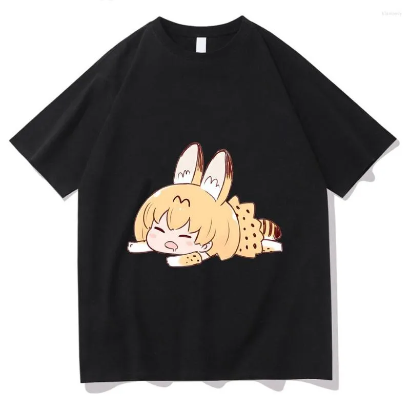 Damen T-Shirts Kemono Friends Serval Mode Damen/Herren Baumwolle Anime Vorherrschende Originalität Po Booth Sinn für Design Weich