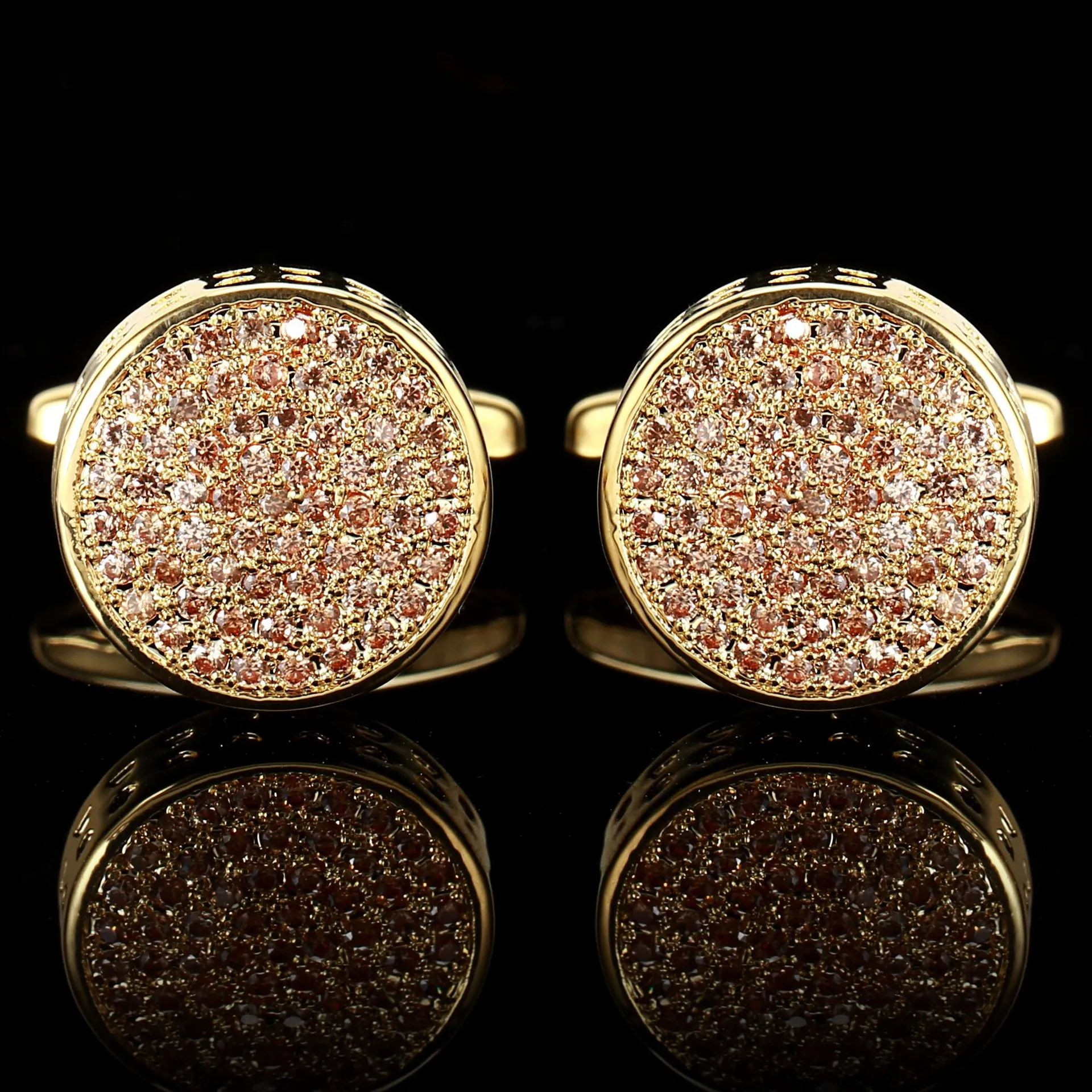 Haut de gamme luxe Zircon boutons de manchette hommes mode affaires Banquet chemises boutons français strass boutons de manchette accessoires de mariage