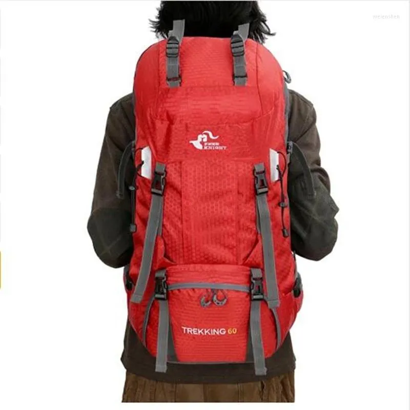 ダッフェルバッグ60Lキャンプハイキングバックパックアウトドアバッグツーリストナイロンスポーツ登山用の登山