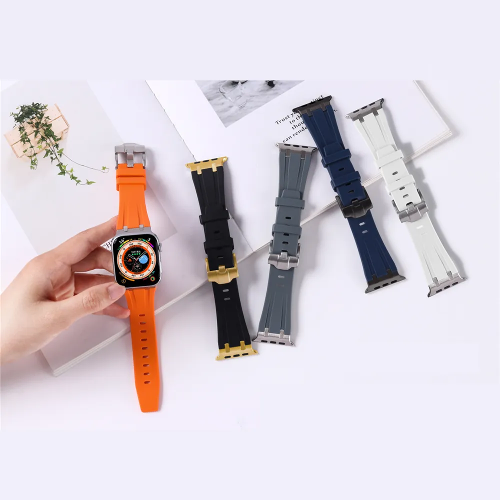 Smart Pasps Breyband AP Mod Kit Bransoletka Bransoletka Silikonowe pasy paski Watch Paspbase ze stalowym adapterem do Apple Watch Serie