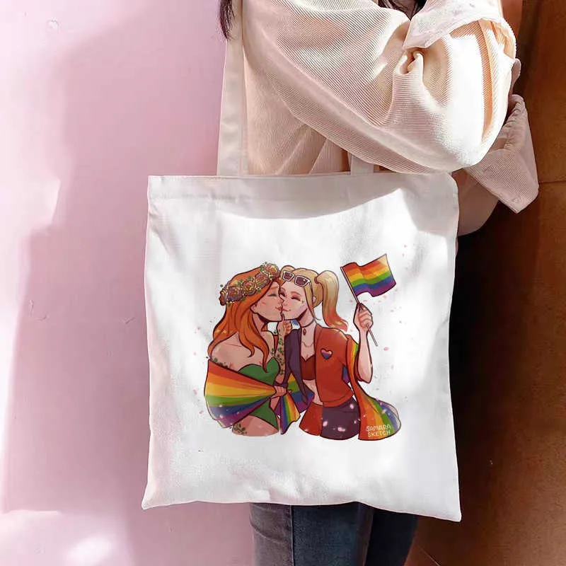 Miłość LGBT to zwycięstwo na płótnie torba na ramię Harajuku Student Torb 230524