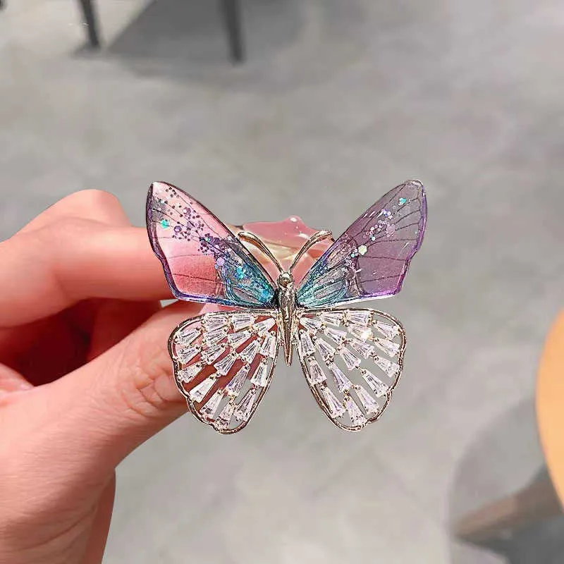 Pins Brooches New Butterfly brooch Female Charm Angel Inlaid Zircon brooch Party Wedding Pearl Flower Clothing Accessories Jewelry Gifts G220523