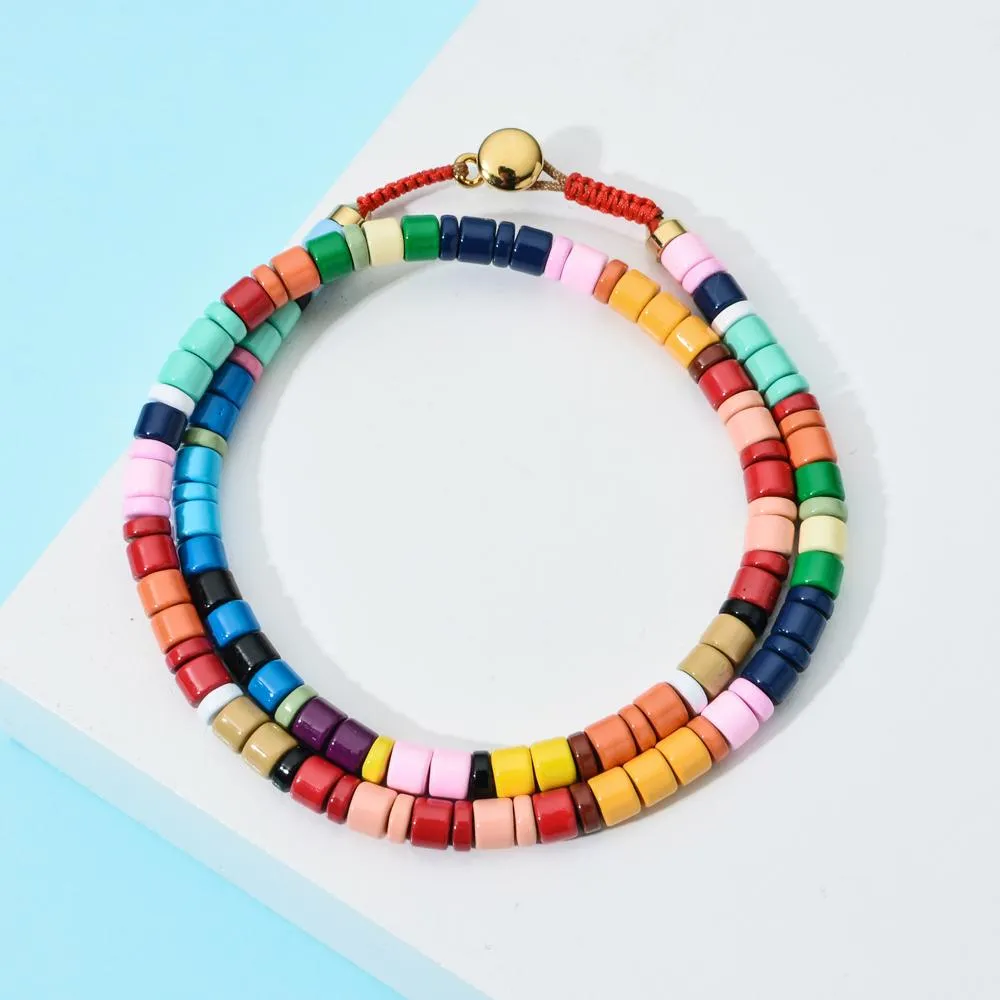 Kettingen ZMZY Boheemse Snoep Kralen Leuke Kleurrijke Regenboog Ketting Choker Kraag Ketting Sieraden Vrouwen Vriendschap Meisje Geschenken Party