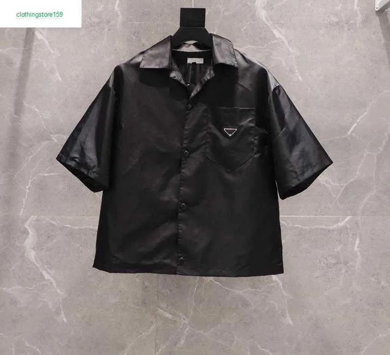 2021 Womens and Mens Shirt Brand Short Blouses Classic Inverted Triangle Loose Imported High-quality Nylon Tooling Summer Tops