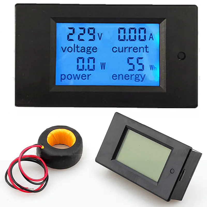 100A AC 80-260V Digital LED Volt AMP Power Meter KWh Time Watt