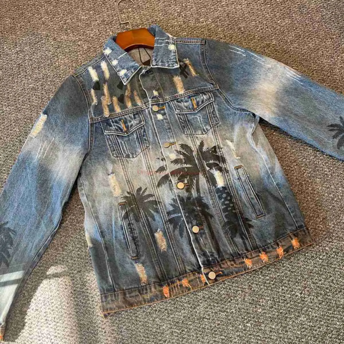 Amiri palm tree denim jacket hotsell
