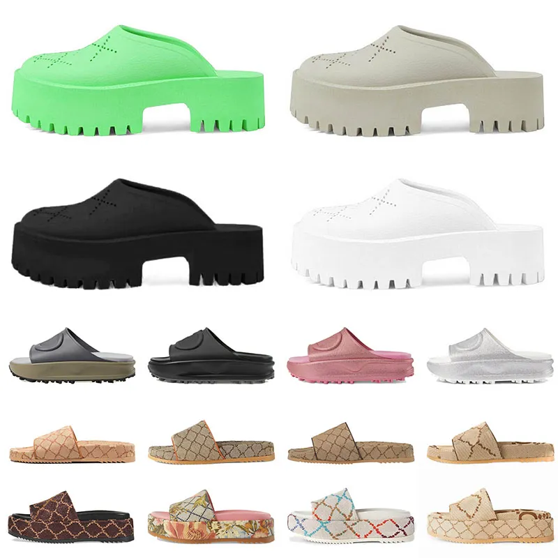 2023 Rubberen platforms Hot Summer Beach Party Wedding Activity Slippers Badkamer gestreepte casual schoenen voor comfort geborduurde sandalen Leathe lated