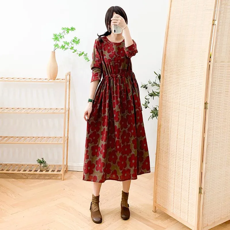 cotton calf length dresses Cotton Embellished Flared Calf Length Dress Rangita