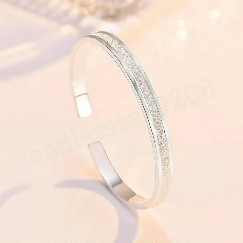 925 argent sterling beaux bracelets givrés Bracelets pour femmes mode fête bijoux de mariage cadeaux réglables