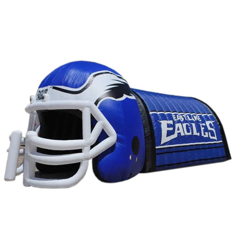 American Inflatable Football Helmet Tunnel Sport Entry University Inflatable Football Team Tunnel With Blower