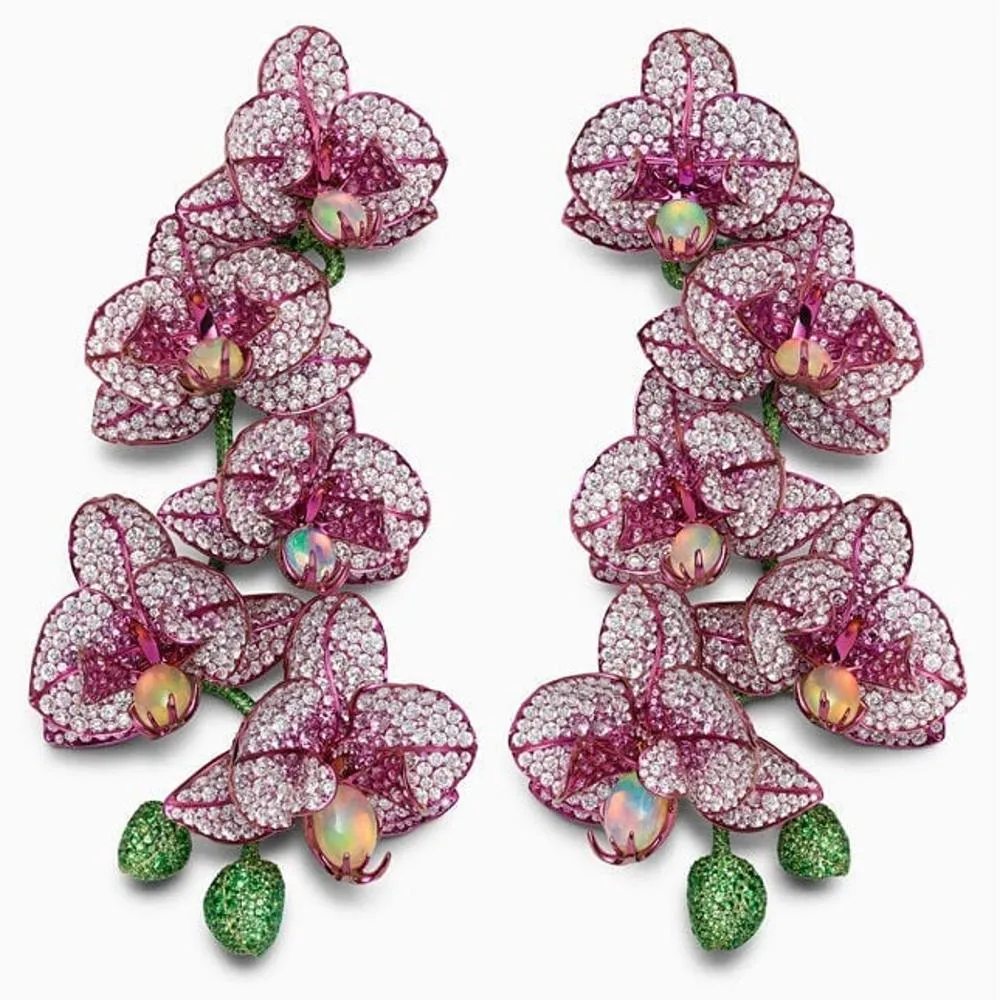 Nó godki novo multicolorido flor booms balançar brinco para festa de casamento feminino indiano dubai jóias de noiva boucle d'oreille femme presente