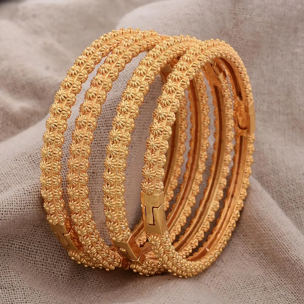 Bangle Hot Moroccan Gold Color Bangles Little Bit Bracelet For Women Arabic Ethnic Wedding Jewelry Dubai Bangles Family Gift
