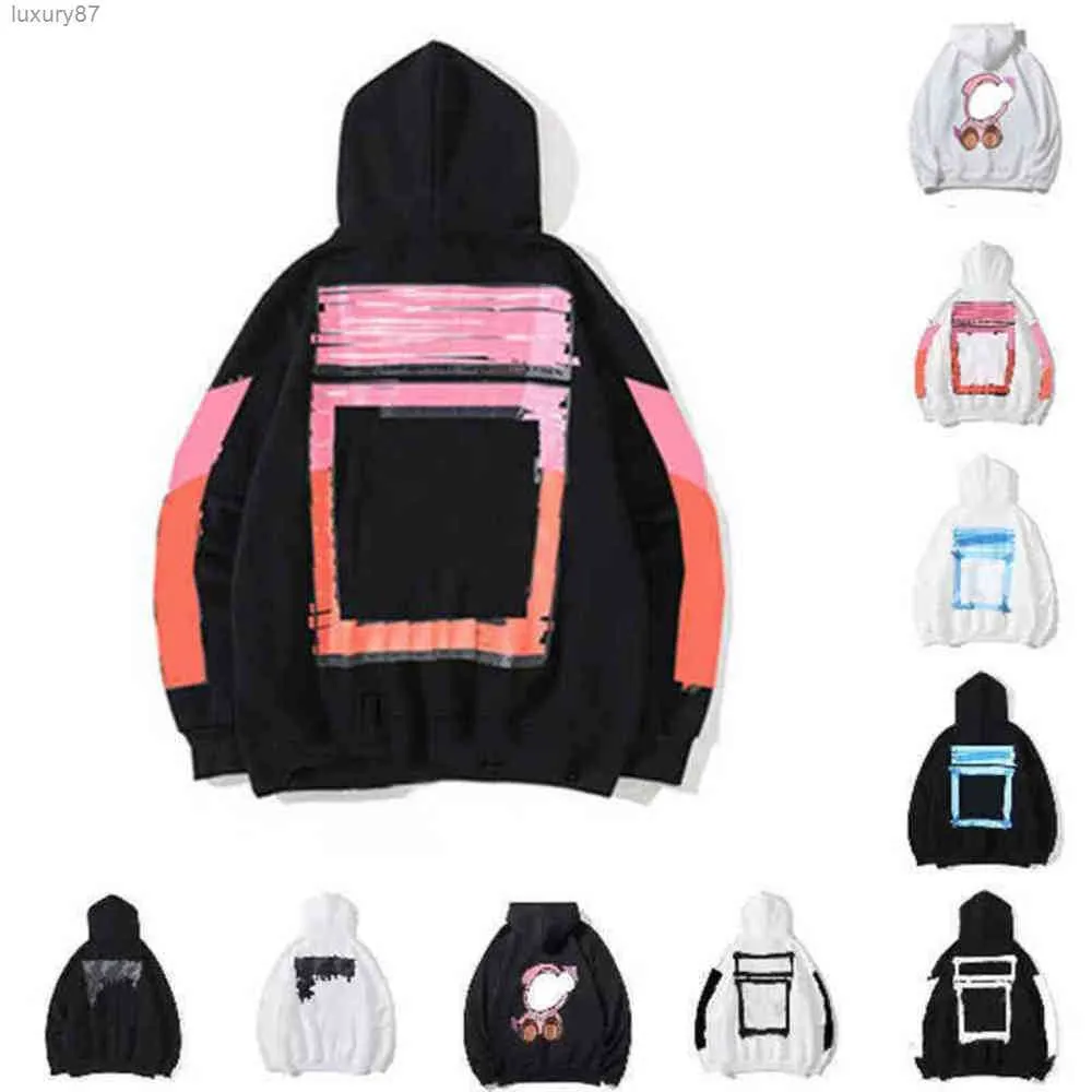 Offs White Mens Hoodies Hip Hop Men Streetwear Letter Hoodie Man Zwomens ontwerpers Hank Skateboards Hoody High Street Pullover Sweatshirt kleding Ste1