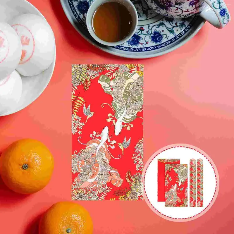 Emballage cadeau 20 pièces année chinoise rouge paquet enveloppes cadeaux japonais mariage De poches d'argent dessin animé sacs d'argent