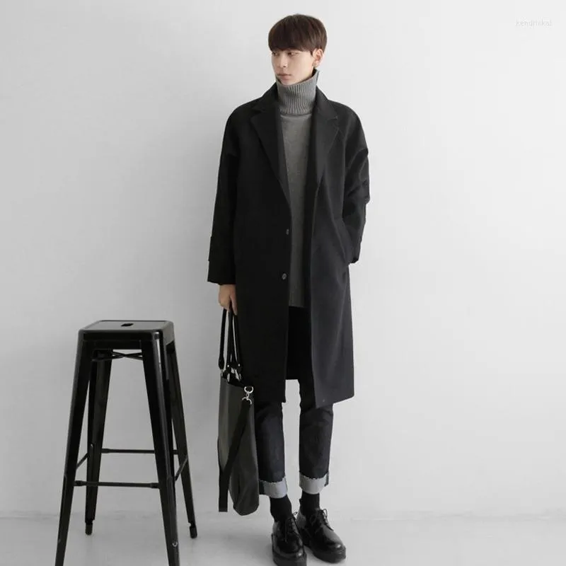 Men's Trench Coats Men Fashion Jackets Loose Fit Business Mens Long Winter Coat Outwears 4XL High Quality Y29