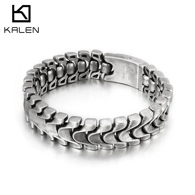 Bracelets 16mm Retro Style Cool Chain Bracelet Men Stainless Steel Male Accessory Party Rock Jewelry