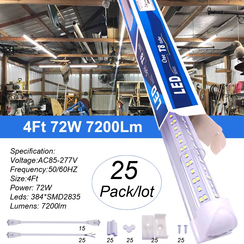 V Shaped Integrated 4ft Tubes Lights Fixture LED Tube Light Works ...