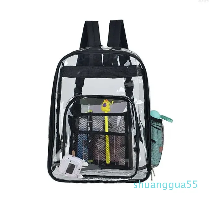 Clear designer backpack top