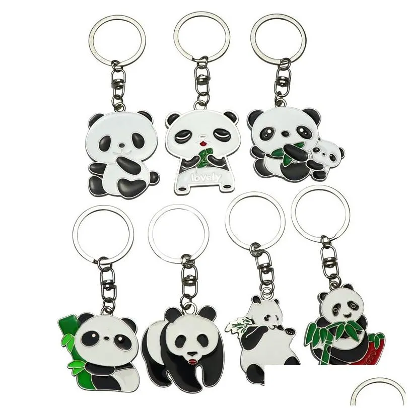 Portachiavi Cordini Personalizzati Panda Cartoon Portachiavi Ciondolo Souvenir Regalo Portachiavi Portachiavi Drop Delivery Accessori moda Dhorr