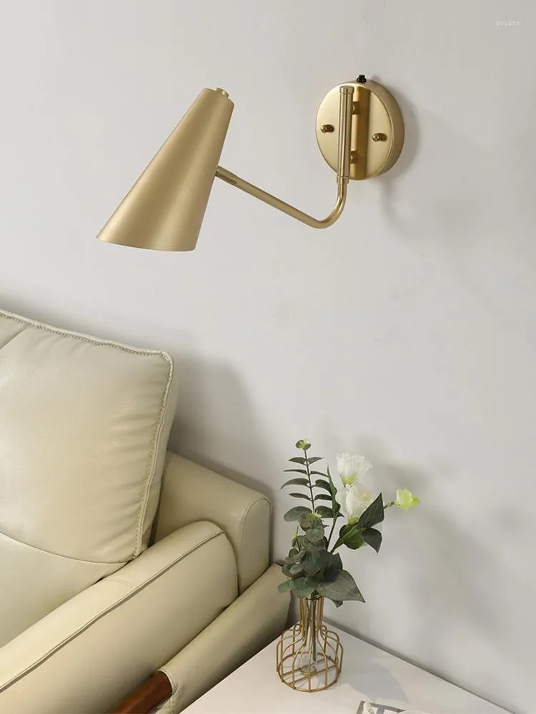 Wandlampen Leselampe Nordic Blue Light Spiegel für Schlafzimmer Koreanisches Zimmer Dekor Bettkopf LED-Schalter