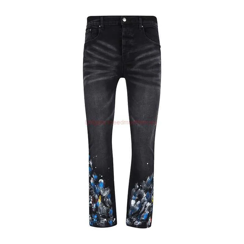 Paint splatter jeans designer on sale