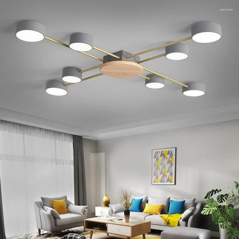 Taklampor trä LED -ljusytmonterad lampa aibiou stil designer metall lyster för vardagsrum kök fixturer