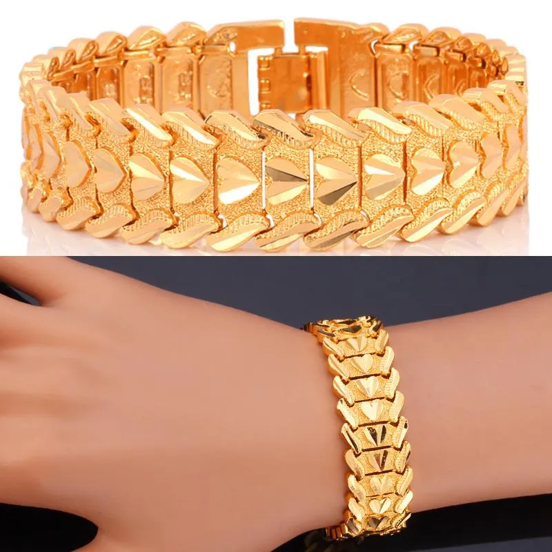 Bangle Starlord Yellow Gold Color Bangles Bracelets Valentine's Day Gift Vintage Big Heart Men Jewelry Wholesale H423