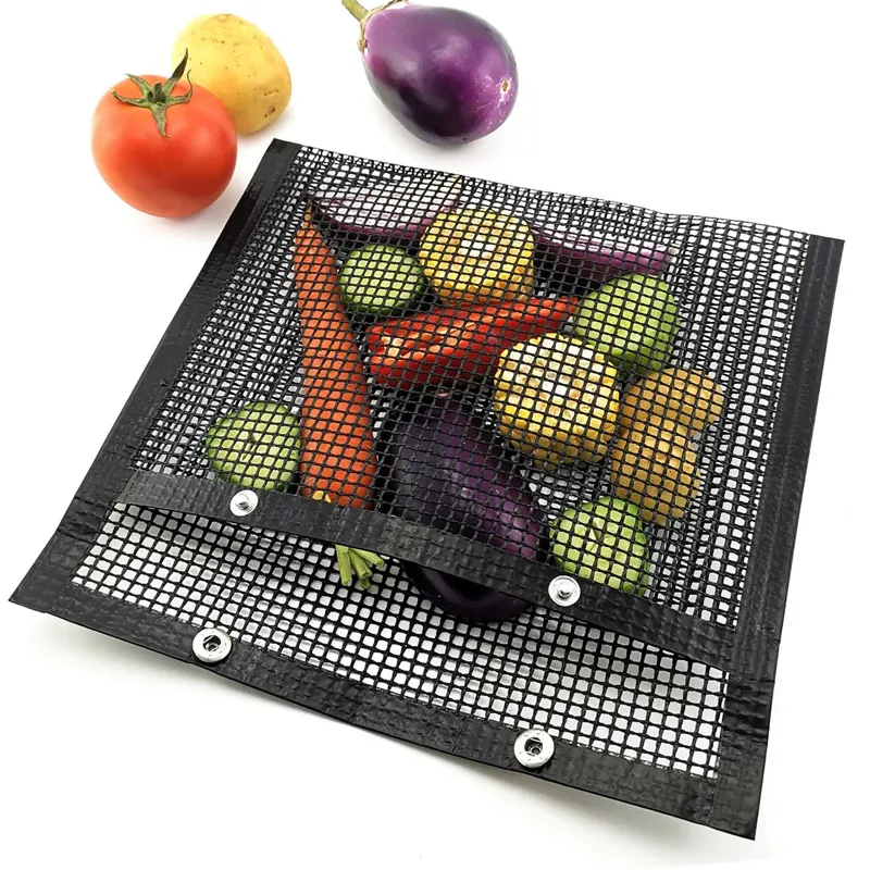 BBQ Tools Accessoires Nitaanvals Mesh Grill Bag Barbecue Net Mat Kussen Keuken Vlees Groenten Kookgrill Grillet Zak met hoge temperatuurweerstand 230522