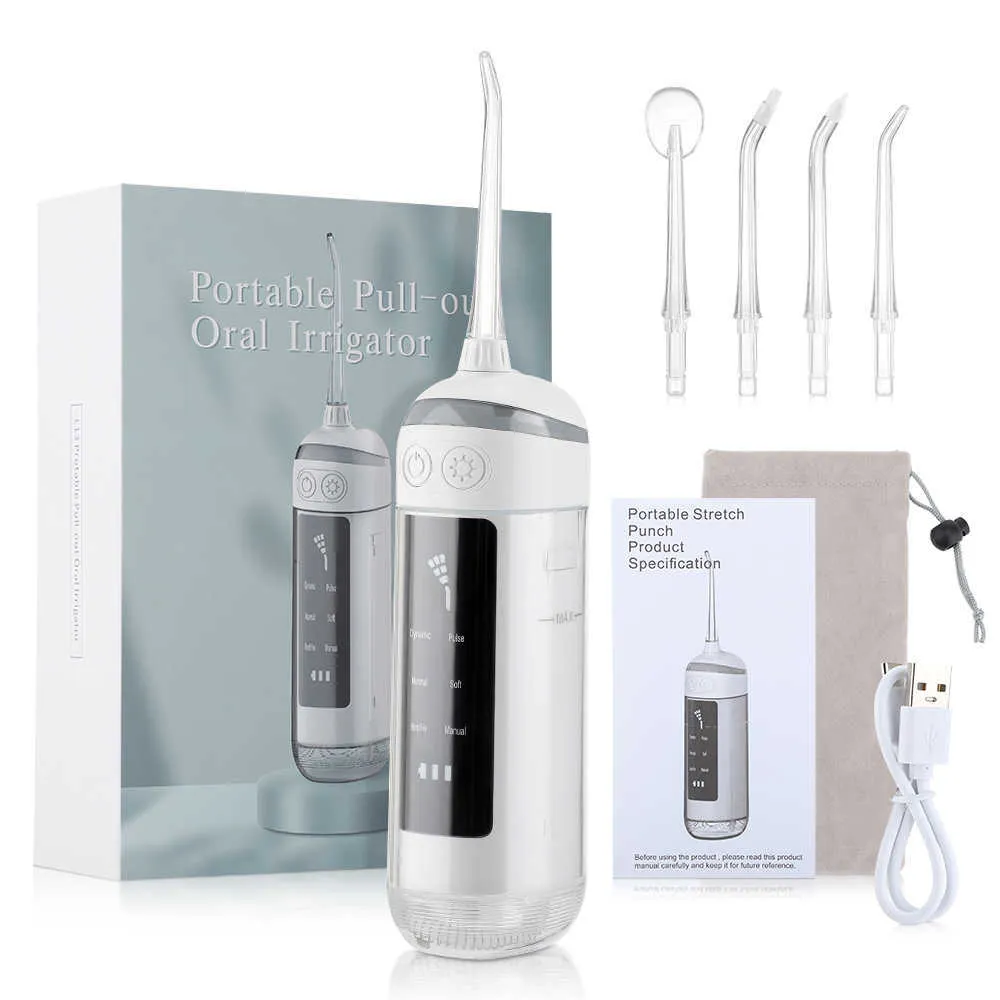 Irrigateurs oraux Puissant jet d'eau dentaire Irrigateur buccal pour les dents Hydropulseur Eau Pick Lave-bouche 6 Modes Nettoyage des dents Soins Bouche Douche G230523