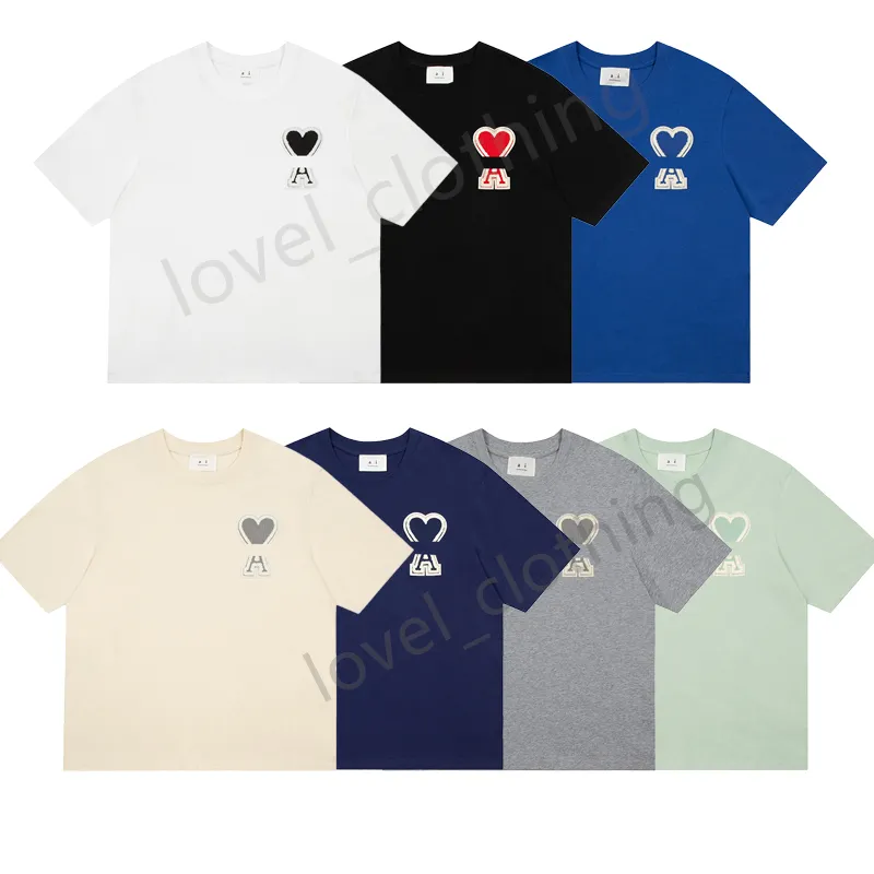 Hommes femmes T-shirts Designer à manches courtes Summer Fashion marque loisirs marée lâche Cotons de haute qualité imprimés coeur Luxurys tops Vêtements Taille S-XL