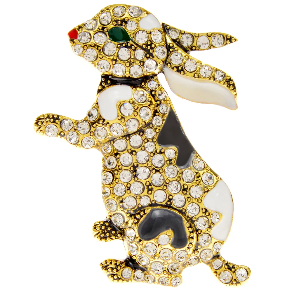 CINDY XIANG strass lapin broche mignon émail Animal broche zodiaque bijoux de mode 2 couleurs disponibles accessoires Vintage
