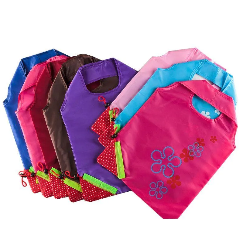 Depolama Çantaları Taşınabilir Çanta Stberry Katlanabilir Yeniden Kullanılabilir Yaratıcılık Bakkal Naylon Büyük Çevre Dost Dükkan Çantası Karışık Renkler Damla Deliv DHR48