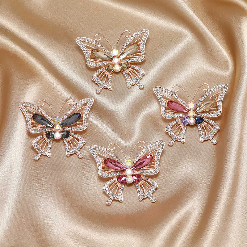 Pins брошет женский классический винтажный винтажный хрустальная бабочка брошь модные элегантные металлические ювелирные украшения для женского знака